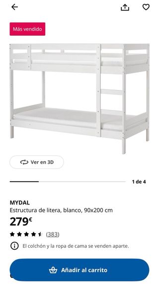 Literas blancas de madera