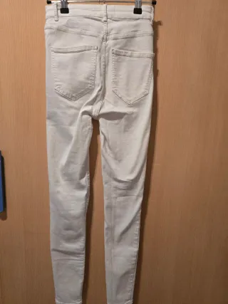 Pantalón Jeans Blanco Zara Mujer