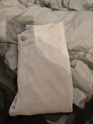 Pantalón Jeans Blanco Zara Mujer