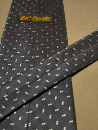 Cravatta Hesar blu con microfantasia argento