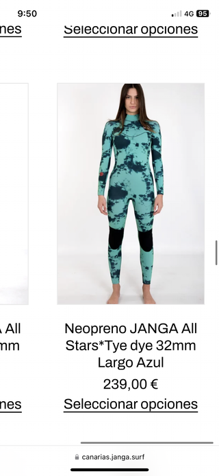 Neopreno Mujer Janga 4/3mm Talla S