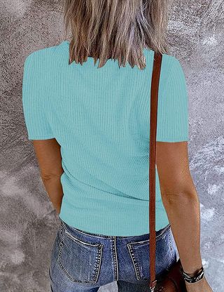 Camiseta Mujer Manga Corta Botones