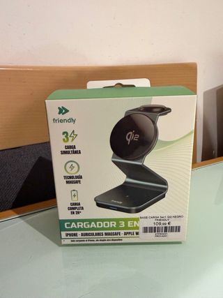 Cargador 3 en 1 Friendly Qi2 Negro