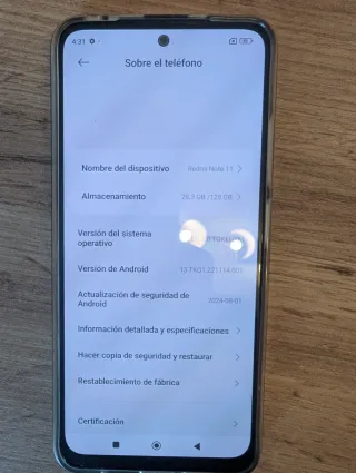 Xiaomi Redmi Note 11. 128GB memoria 50MP foto