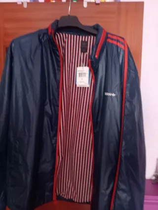 Chubasquero Adidas Hombre Azul/Rojo