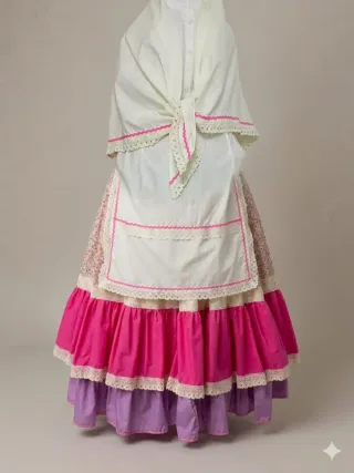 Zagalejo de volantes rosa y morado