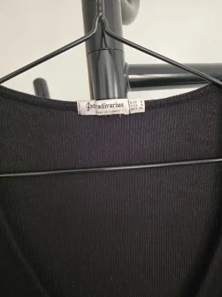 Top Stradivarius encaje negro Talla XS