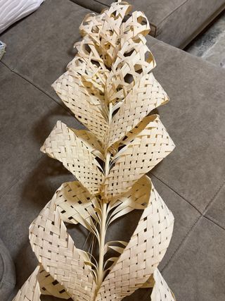 Palma artesanal de bambú para balcón, recién hecha