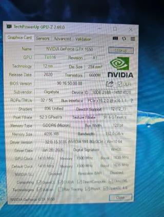 Tarjeta Gráfica Gigabyte GTX 1650