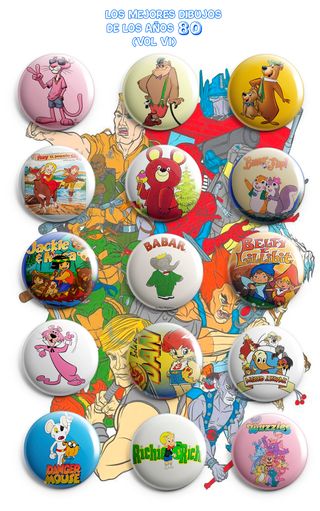 PACK CHAPAS DIBUJOS DE LOS 80 (VOL 6)