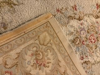 Alfombra beige, nudo español a maquina, 200x140