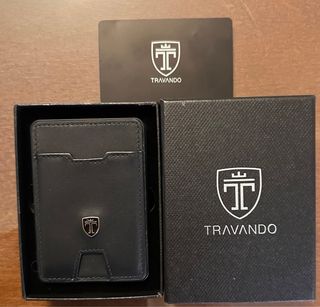 TRAVANDO Cartera Tarjetero Aluminio Hombre Negro