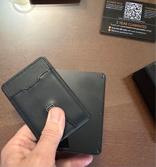 TRAVANDO Cartera Tarjetero Aluminio Hombre Negro