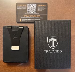 TRAVANDO Cartera Tarjetero Aluminio Hombre Negro