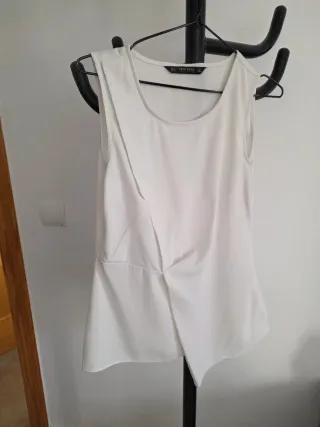 Blusa Zara Blanca Cruzada