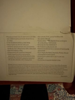 MacBook Pro Apple 2012 500GB Argento