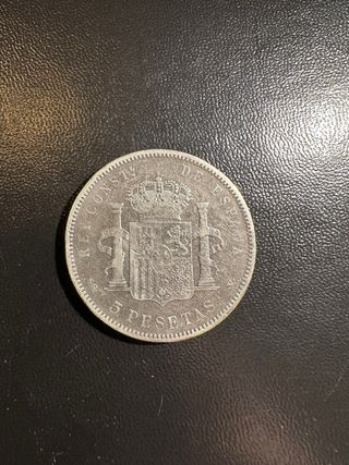 Moneda 5 Pesetas Plata Alfonso XIII 1898