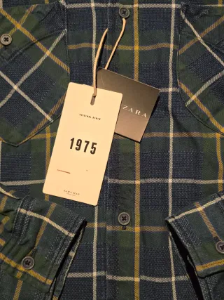 Camisa Zara cuadros Talla L nueva con etiquetas