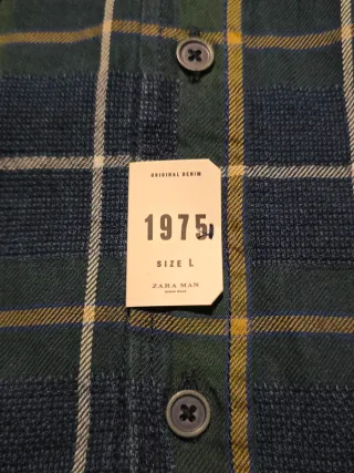 Camisa Zara cuadros Talla L nueva con etiquetas