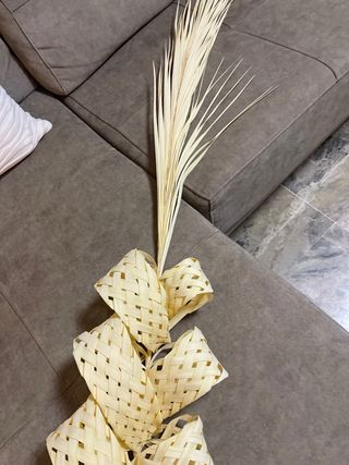 Palma artesanal de bambú para balcón, recién hecha