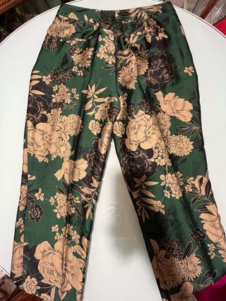 Pantalón Zara Satén Estampado Talla S