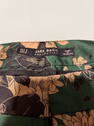 Pantalón Zara Satén Estampado Talla S