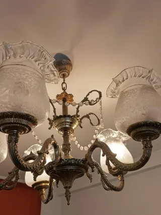 Lámpara de techo vintage dorada