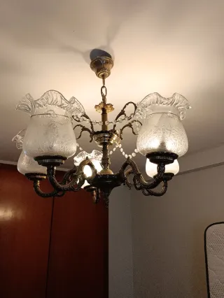 Lámpara de techo vintage dorada