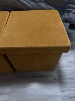 Juego 2 Cajas Almacenaje Terciopelo Amarillo