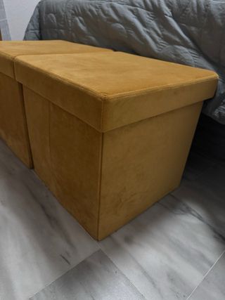 Juego 2 Cajas Almacenaje Terciopelo Amarillo
