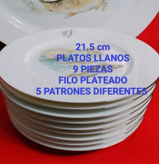 Vajilla Limoges de porcelana con peces