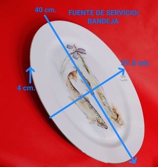 Vajilla Limoges de porcelana con peces