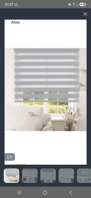 Estor enrollable Noche y Día Gris 120x180
