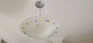 Lámpara techo cristal y metal 50cm