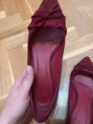 Zapatos tacón ante morado talla 39