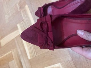 Zapatos tacón ante morado talla 39