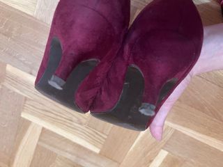 Zapatos tacón ante morado talla 39