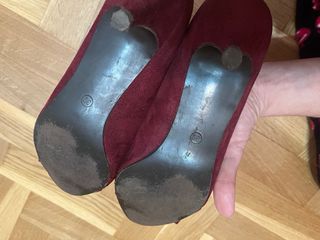 Zapatos tacón ante morado talla 39