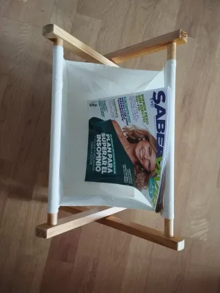 Revistero plegable moderno madera y tela