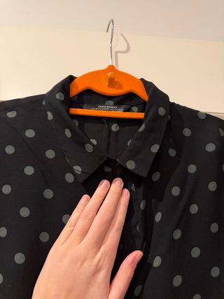 Vestido negro lunares Zara Talla M