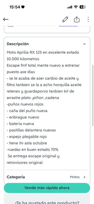 Aprilia RX 125 Enduro Moto