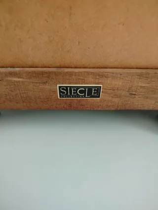 Reloj de mesa madera vintage con joyero