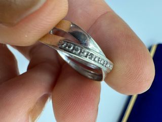 Anello oro bianco vintage diamanti fascia