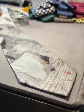 Cravatta fantasia beige multicolor