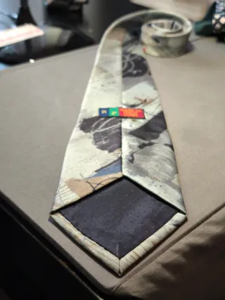 Cravatta fantasia beige multicolor