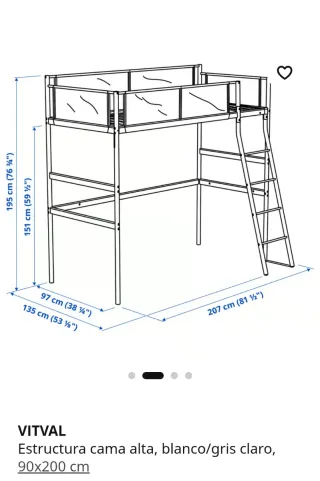 Litera blanca + colchón superior