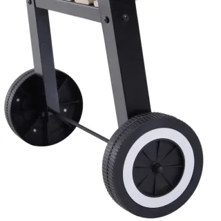 Barbacoa Carbón BBQ Metal Negra y Plateada