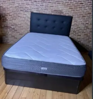 Canapé y Colchón Negro/Gris