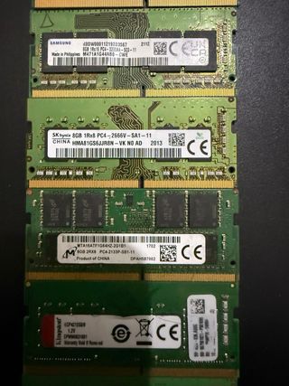 Memorias RAM Kingston De 8 Y 16 GB  DDR3 y  DDR4