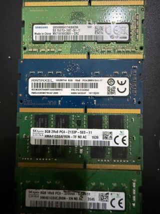 Memorias RAM Kingston De 8 Y 16 GB  DDR3 y  DDR4